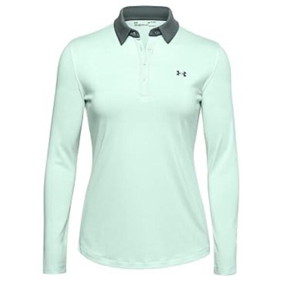UNDER ARMOUR Women's UA Zinger Long Sleeve Golf Polo Shirt Light Green Sz: M $70 - Picture 1 of 8